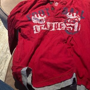 Red Football Graphic Long Sleeve Shirt